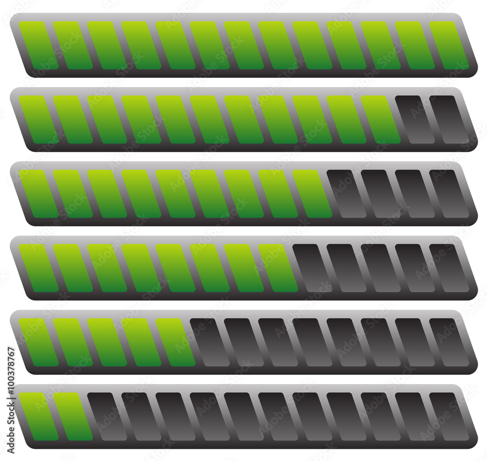 Aufkleber Progress or loading bars in sequence. vector.