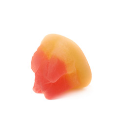 Tooth shaped candy isolated