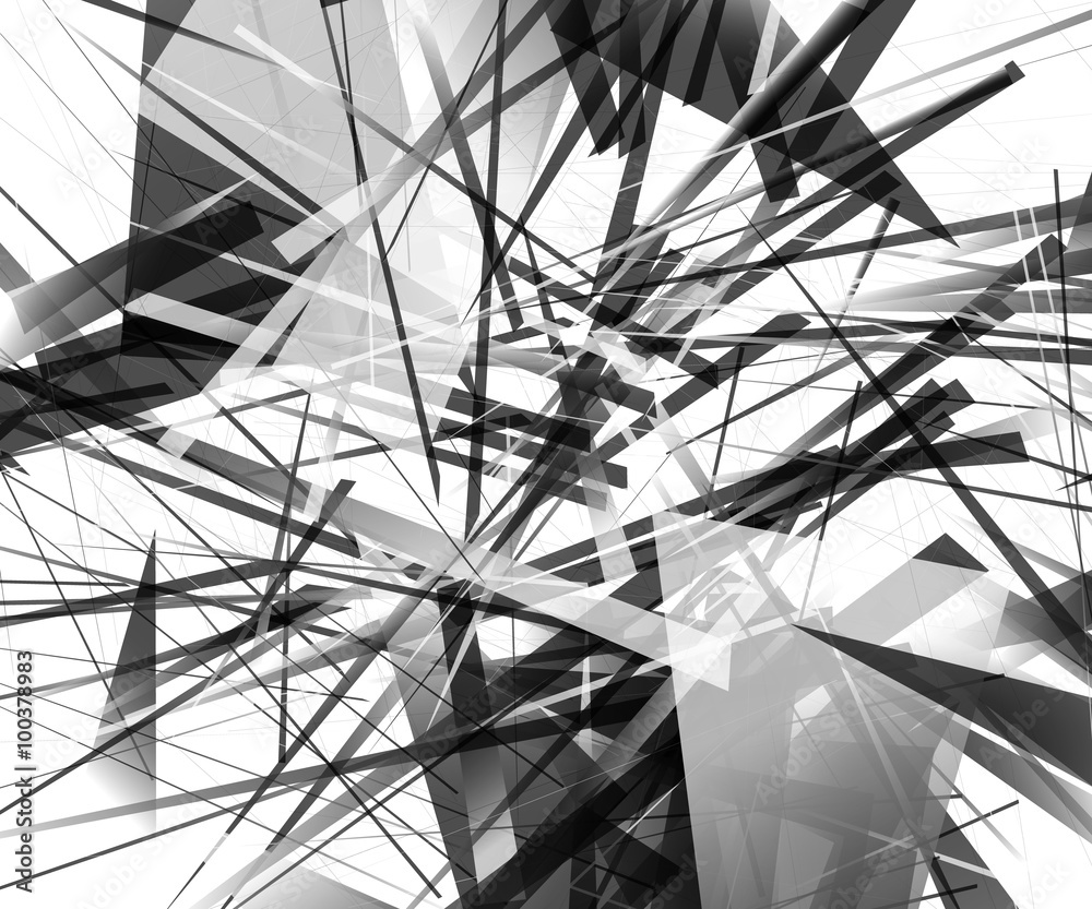 Leinwandbilder abstract monochrome pattern / texture with edgy, overlapping rec