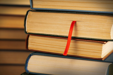 Pile of books, close-up