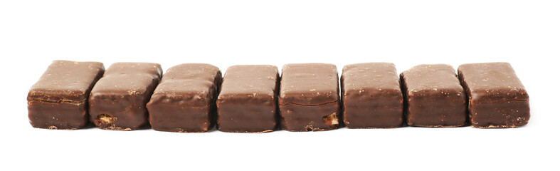 Line of chocolate waffle candies
