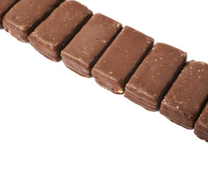 Line of chocolate waffle candies