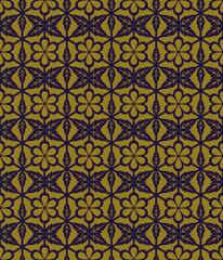 Elegant antique background image of round flower leaf cross polygon pattern.
