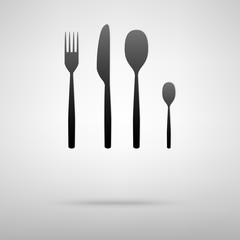 Fork an knife black icon
