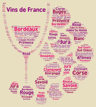 French wines word cloud concept