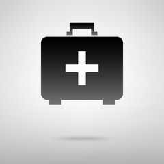 Obraz premium First aid box black icon