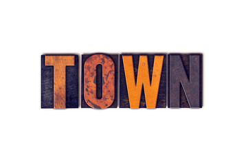 Town Concept Isolated Letterpress Type