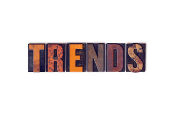 Trends Concept Isolated Letterpress Type