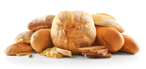 Bread and ears isolated on white