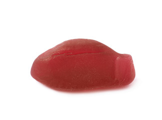 Gelatin based red candy isolated
