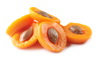 Fruit apricot jelly candies isolated on white