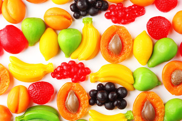 Fruit jelly candies closeup