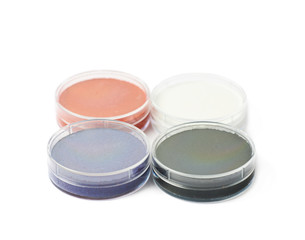 Clown's makeup kit isolated