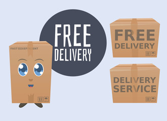 Free Delivery cartoon design elements. EPS10.