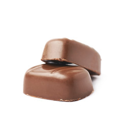 Small chocolate candy bar isolated
