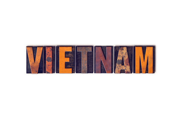 Vietnam Concept Isolated Letterpress Type