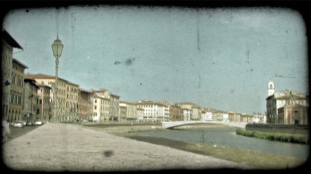 Italian River 2. Vintage stylized video clip.