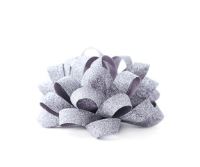 Decorational ribbon gift bow isolated