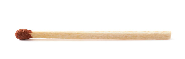 Unburnt match stick isolated