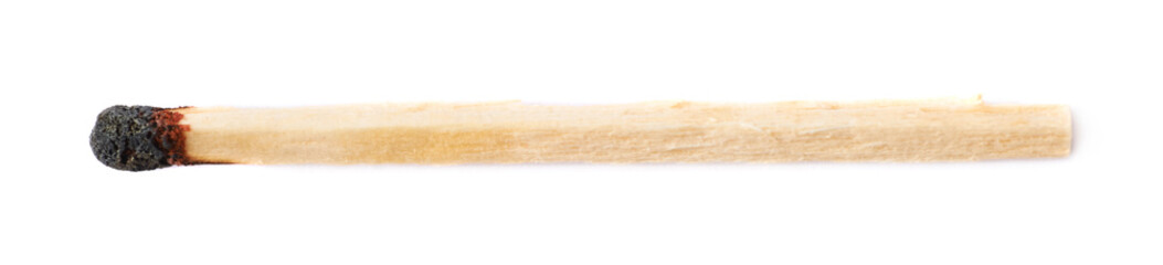 Burnt match stick isolated