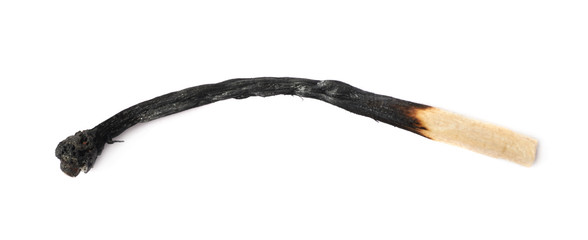 Burnt match stick isolated