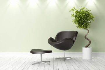 Modern bright interior. 3D render