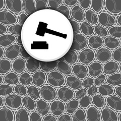 Black and white background with pattern and justice symbol