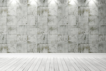 Empty bright interior. 3D render