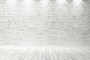 Empty bright interior. 3D render