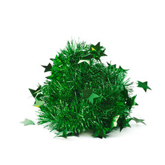 Tinsel garland pile isolated