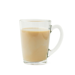 Glass mug filled with coffee milk