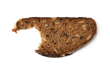 Single piece of bread isolated