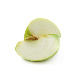 Two apple slices isolated