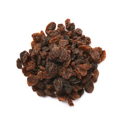 Pile of raisins isolated