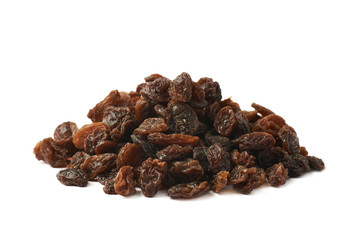 Pile of raisins isolated