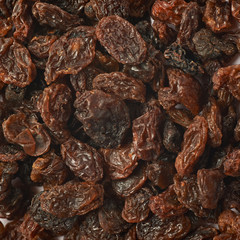 Surface covered with raisins