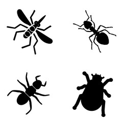 Insectes en 4 icônes