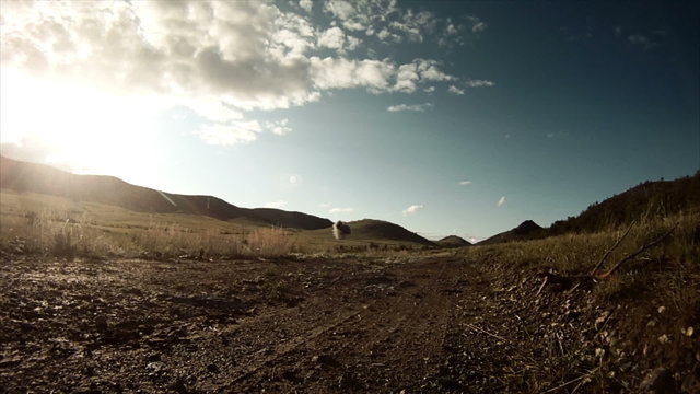 Very distant explosion time lapse