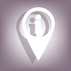 Map pointer icon with shadow