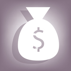 Money bag icon with shadow