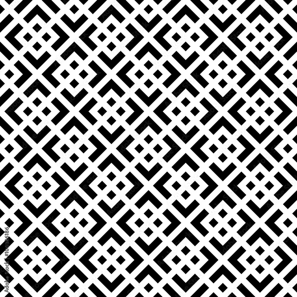 Poster Seamless monochromatic pattern. Repeatable background. Vector.