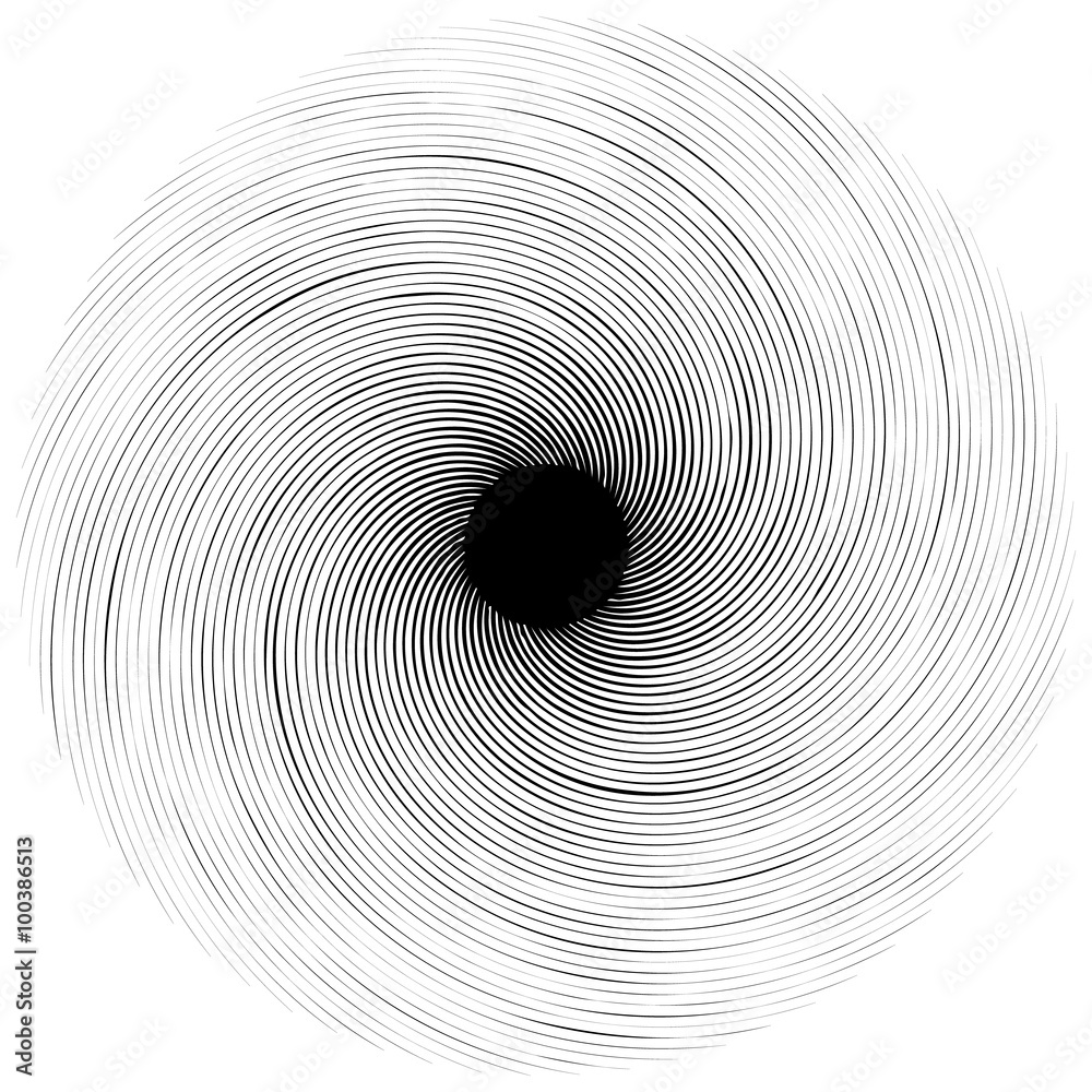 Poster abstract swirly shape. black and white vector.