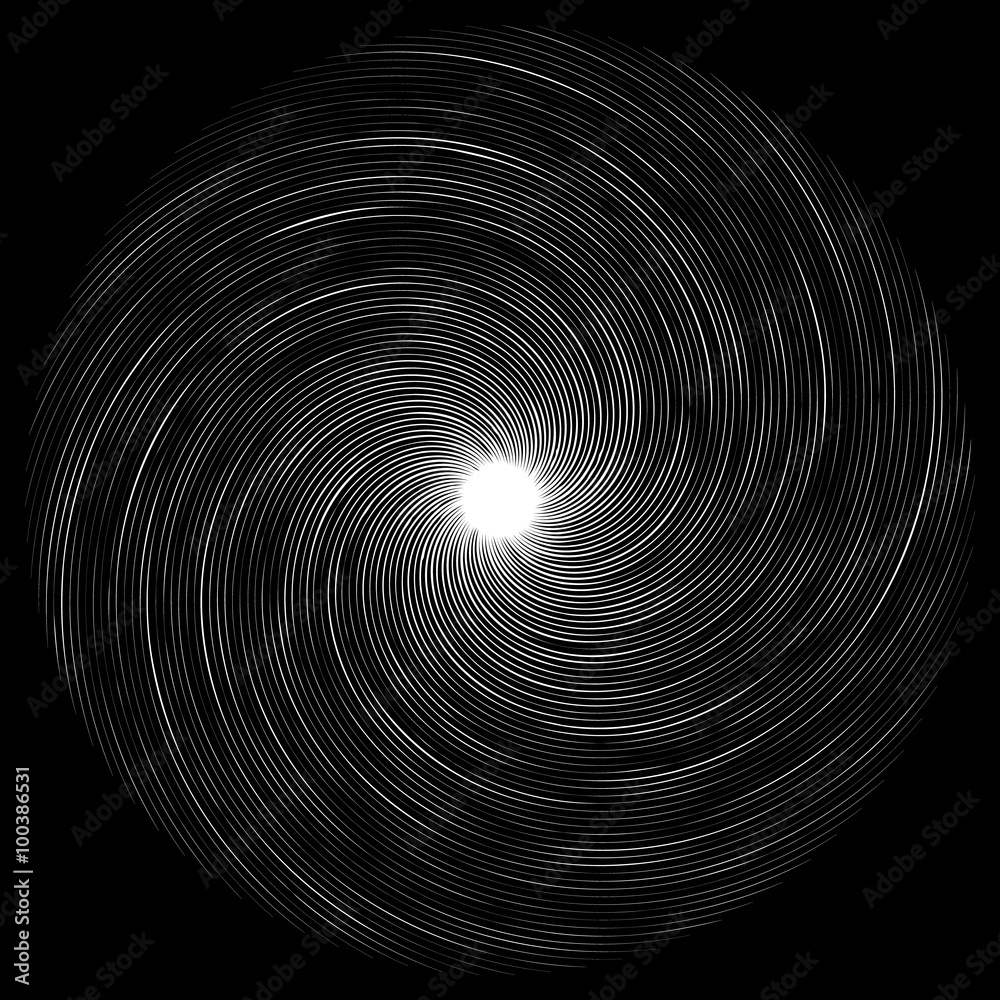 Poster abstract swirly shape. black and white vector.