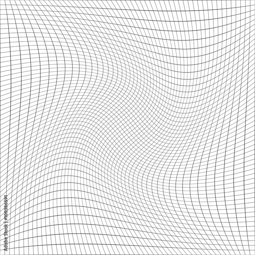 Aufkleber Intersecting lines with rotating distortion. Abstract texture.