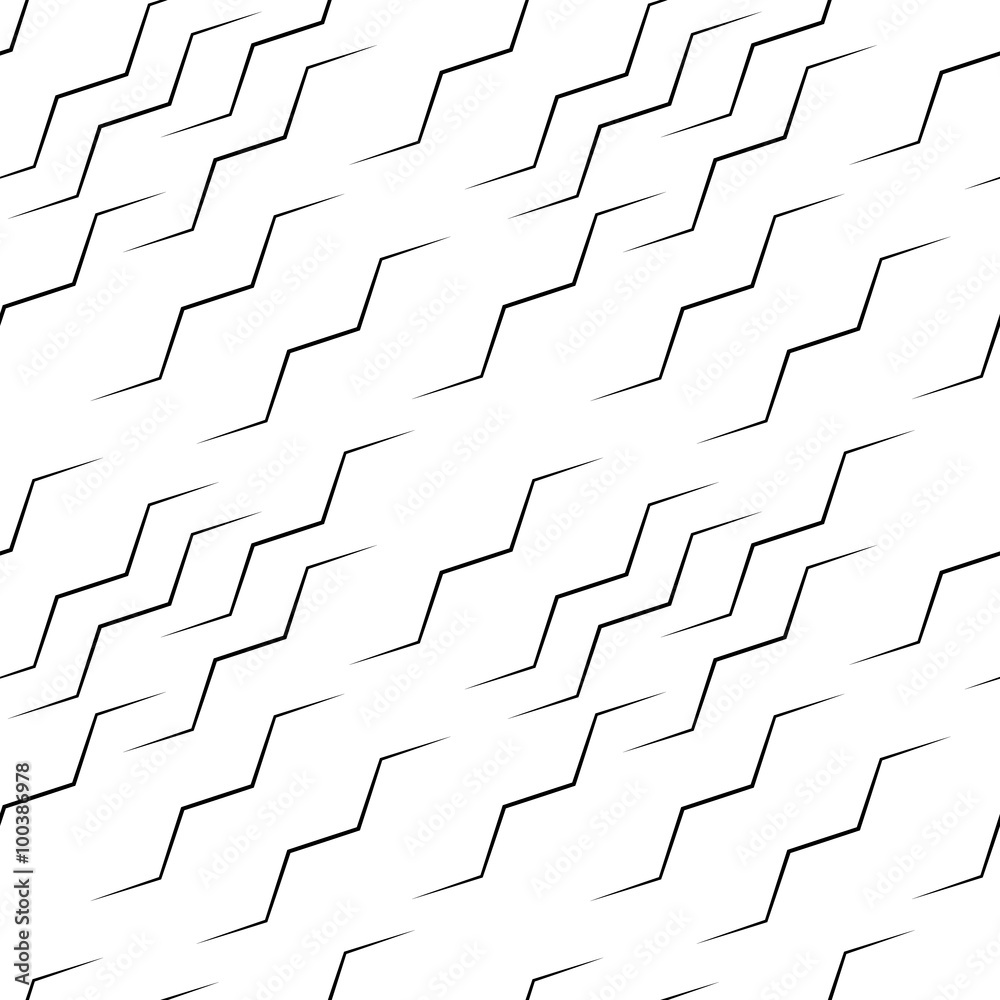 Fototapete Wavy lines seamless pattern. Abstract monochrome vector backgrou