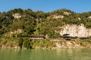 Fototapeta na wymiar Three Gorges Tribe Scenic Spot along the Yangtze River