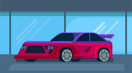 Naklejka premium Vector modern sport racing car. Flat illustration