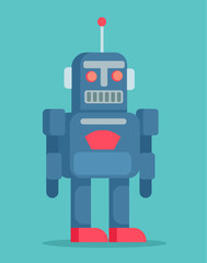 Robot toy. Vector flat illustration
