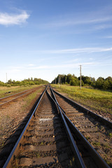 Fototapeta na wymiar sleepers small railway