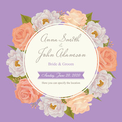 Flower wedding invitation card, save the date card, greeting car